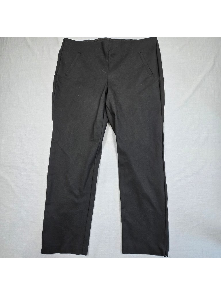 Chicos Size 2.5 14 Black Stretch Elastic Waist Pants Straight Leg